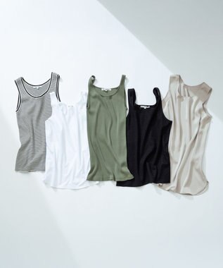 23区 S 【Oggi6月号掲載/新色追加】オーガニック コットンリブ タンクトップ モスグリーン系