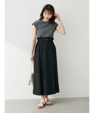 Green Parks ・ＥＬＥＮＣＡＲＥ　ＤＵＥ　リブキリカエワンピ Charcoal Gray