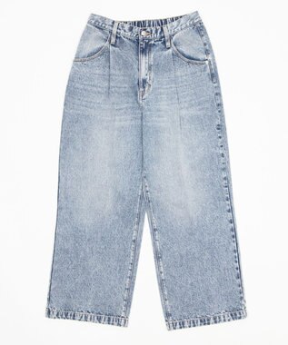 WEGO タックワイドストレートデニム デニム淡加工色