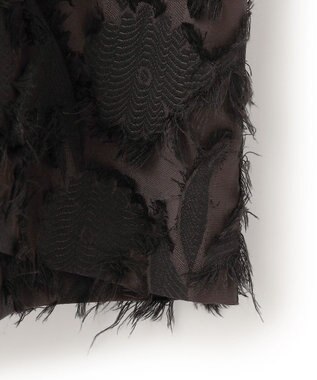 ICB 【洗える】 ヘアリーシアージャカード ブラウス ブラック系