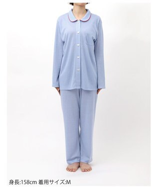 Wing パジャマ 長袖 長ズボン 吸放湿性(本体) レディース EP7042 ウイング／ワコール サックス