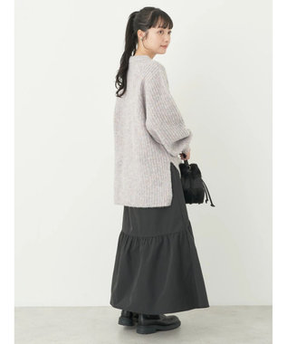 earth music&ecology フワフワＭＩＸヤーンチュニック Lavender