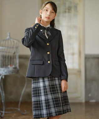 150-170cm】ウール綾チェック スカート（リボン付き） / 組曲 KIDS 