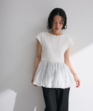 Green Parks ・ＥＬＥＮＣＡＲＥ　ＤＵＥ　フレンチバルーントップス Off White