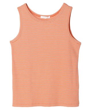 Green Parks ボーダーリブタンクトップ Orange