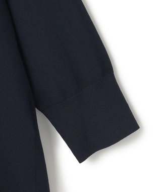 23区 L 【洗える】レーヨンポリエステルストレッチ シャツコンビ ニット ネイビー系