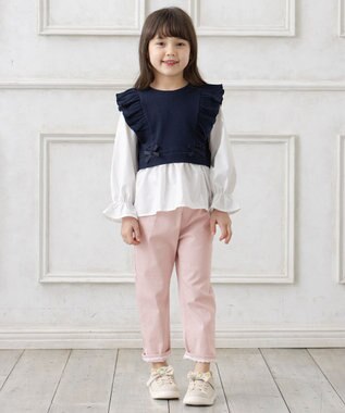 ANY KIDS レイヤード ブラウス ネイビー