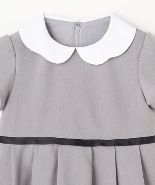 ANY KIDS 【2点セット】ノーカラー ボレロジャケット+襟付き ワンピース グレー