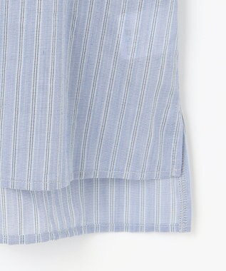 J.PRESS LADIES 【洗える】シアーピンストライプ ブラウスライク カットソー サックスベース系
