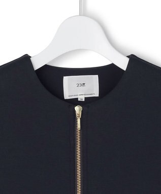 23区 【先行予約】コットンダンボール ペプラム ジレ アウター ネイビー系