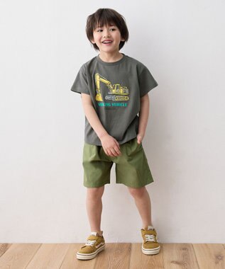 ANY KIDS ポプリン ハーフパンツ カーキ