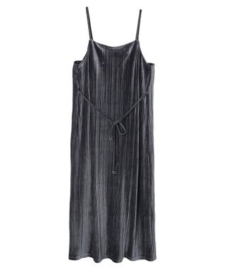 earth music&ecology ベロアプリーツキャミワンピース Gray