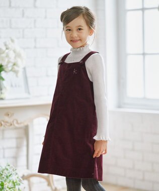 組曲 KIDS 【150-160㎝】コーデュロイ ワンピース ワイン系