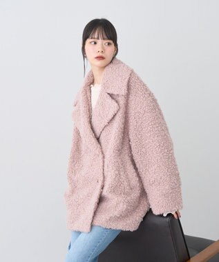 earth music&ecology ループファーコート Pink Beige