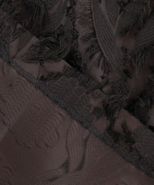 ICB 【洗える】 ヘアリーシアージャカード ブラウス ブラック系