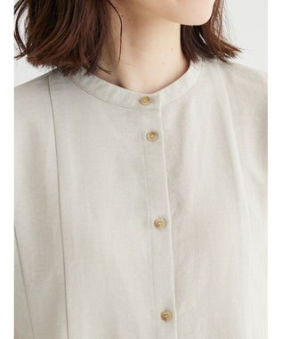 Green Parks フレンチスリーブタックブラウス Beige