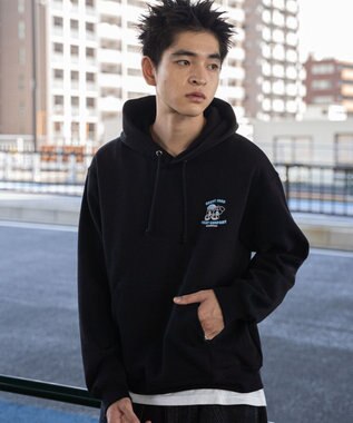 WEGO リラックスフィットTHEBOYグラフィックパーカー ブラック