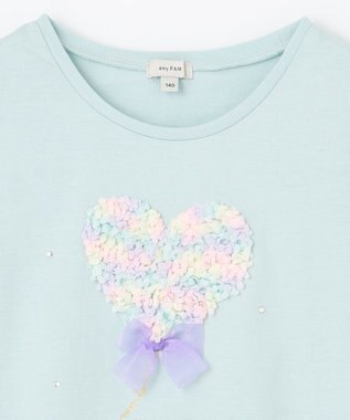 ANY KIDS モシャモシャモチーフ Ｔシャツ エメラルドグリーン×ハート