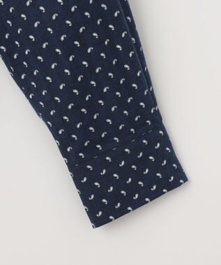 JOSEPH ABBOUD 【オーガニックコットン】フランネルペイズリー柄プリント シャツ ネイビー系5