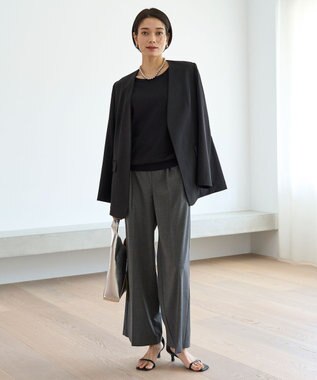 UNFILO TENNEN TOUCH ノーカラージャケット ブラック