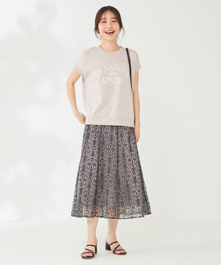 ANY SIS フレンチスリーブロゴ スウェット ローズグレー