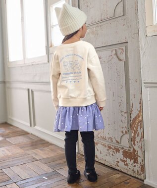 ANY KIDS ネコ×ドット刺繍 スキャッツ ラベンダー