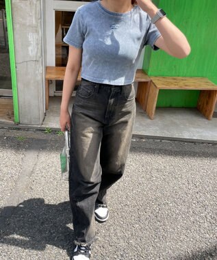 WEGO ヴィンテージウォッシュリブT ブルー