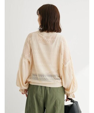 Green Parks ・ｆｕｒｒｙ　ｒａｔｅ　シアー×ギャザープルオーバー Light Beige