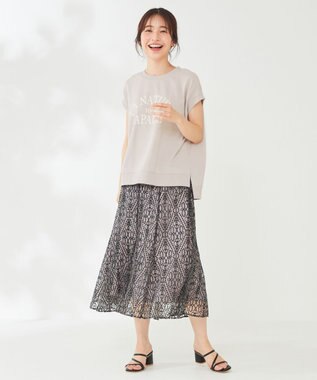 ANY SIS フレンチスリーブロゴ スウェット ローズグレー