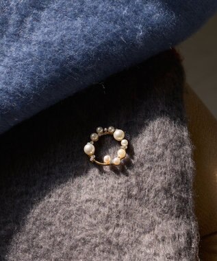 Phoebe フォーマルパールビジューサークルブローチ　ゴールド ゴールド