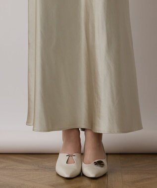 GRACE CONTINENTAL サテンストレッチイージースカート ライトグリーン