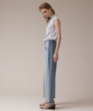 GRACE CONTINENTAL リメイクストレートデニムパンツ ブルー