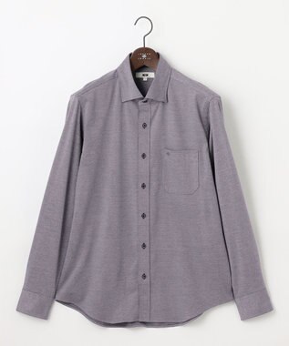 JOSEPH ABBOUD 【ジャージーシャツで快適な着心地】コンパクトジャージー バーズアイ シャツ パープル系