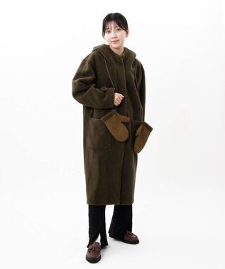 AURORA 【 Beaurance （ビューランス）】エコファーコート カーキ