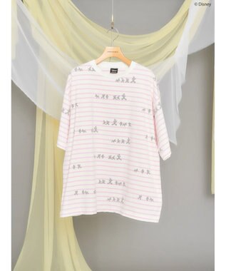 AMERICAN HOLIC 発砲プリントボーダーＴシャツ／Ｄｉｓｎｅｙ Border Pink