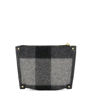 IBIZA プエブロ　ウール/牛革　ポーチ グレー