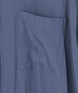 組曲 S ギャザーライトデシン ブラウス ダルブルー系