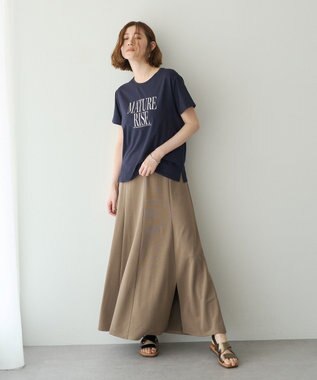YECCA VECCA 【接触冷感】カットマーメイドスカート Dark Beige