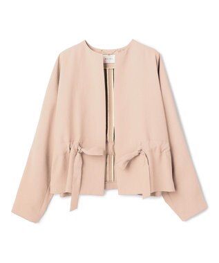 BEIGE， PORDIC / ドロスト付きノーカラージャケット Nude