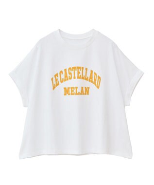 Green Parks 袖折り返しカレッジＴシャツ Off White