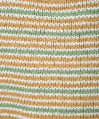 earth music&ecology マルチボーダーベロアモールプルオーバー Yellow