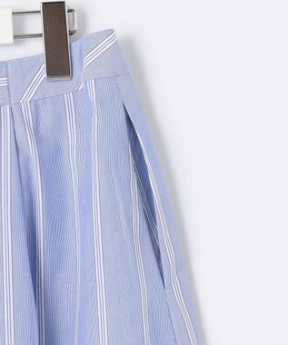 J.PRESS LADIES L 【洗える】 セルロース タイプライター ストライプ フレアー スカート サックスブルー系1