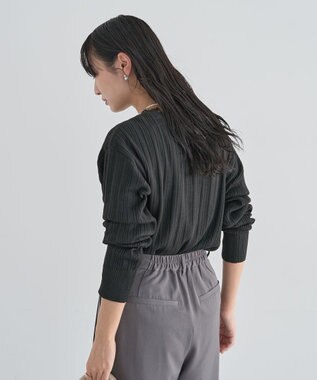 Green Parks レースドッキングニットカーディガン Black