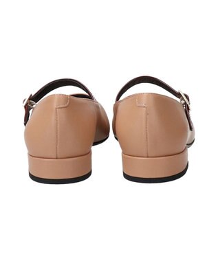 INTER-CHAUSSURES 【FABIO RUSCONI】スクエアトウワンストラップパンプス ベージュコンビ