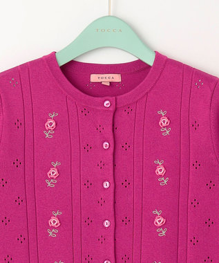 TOCCA 【洗える！】TINY ROSE KNIT カーディガン ピンク系