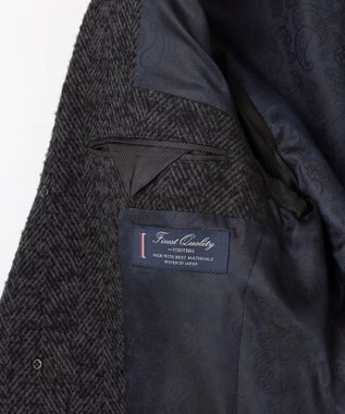 JOSEPH ABBOUD 【キングサイズ・尾州産カシミヤブレンド×アルパカ混素材】カシミヤブレンドアルパカヘリンボン チェスターコート グレー系7