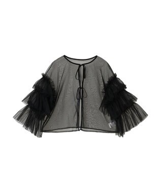 Green Parks ・ＥＬＥＮＣＡＲＥ　ＤＵＥ　２ｗａｙチュールブラウス Black