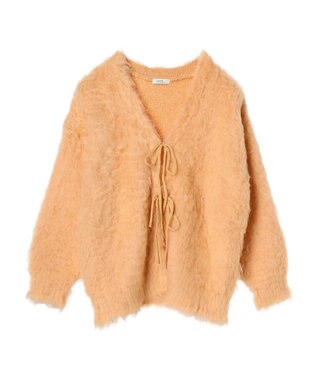 earth music&ecology 起毛リボンニットカーディガン Orange