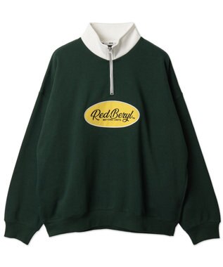 WEGO サークルロゴハーフジッププルオーバー ダークグリーン