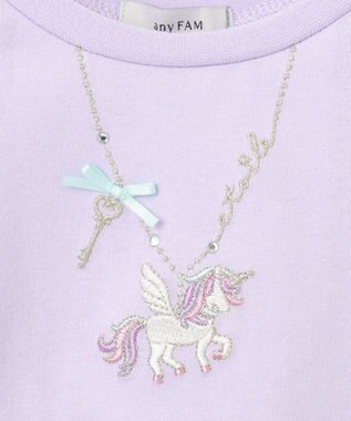 ANY KIDS 接触冷感 しろくま バックシャン Tシャツ ラベンダー×ユニコーン